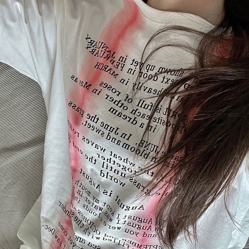 Áo Thun Tay Ngắn Cổ Tròn Form Rộng In Họa Tiết Thời Trang retro Mỹ Cho Nữ