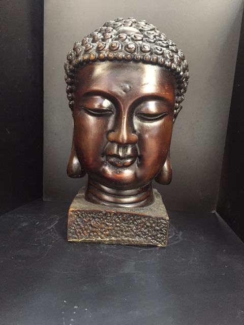 Tượng đầu phật thích ca bằng đá nhân tạo composite cao 9, 12,5, 16cm.