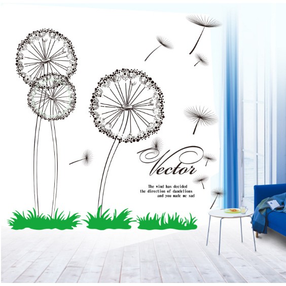 Decal trang trí Bồ Công Anh tròn trong gió