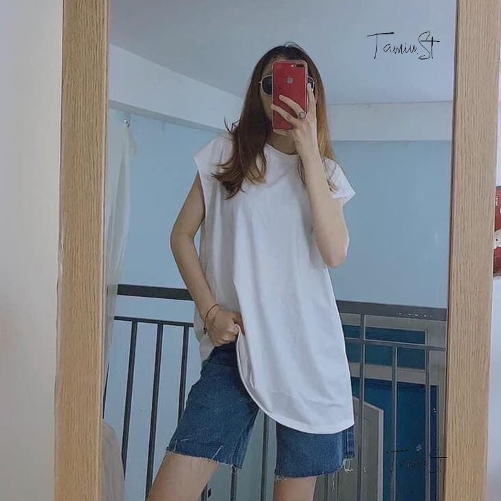 Áo tanktop trắng trơn