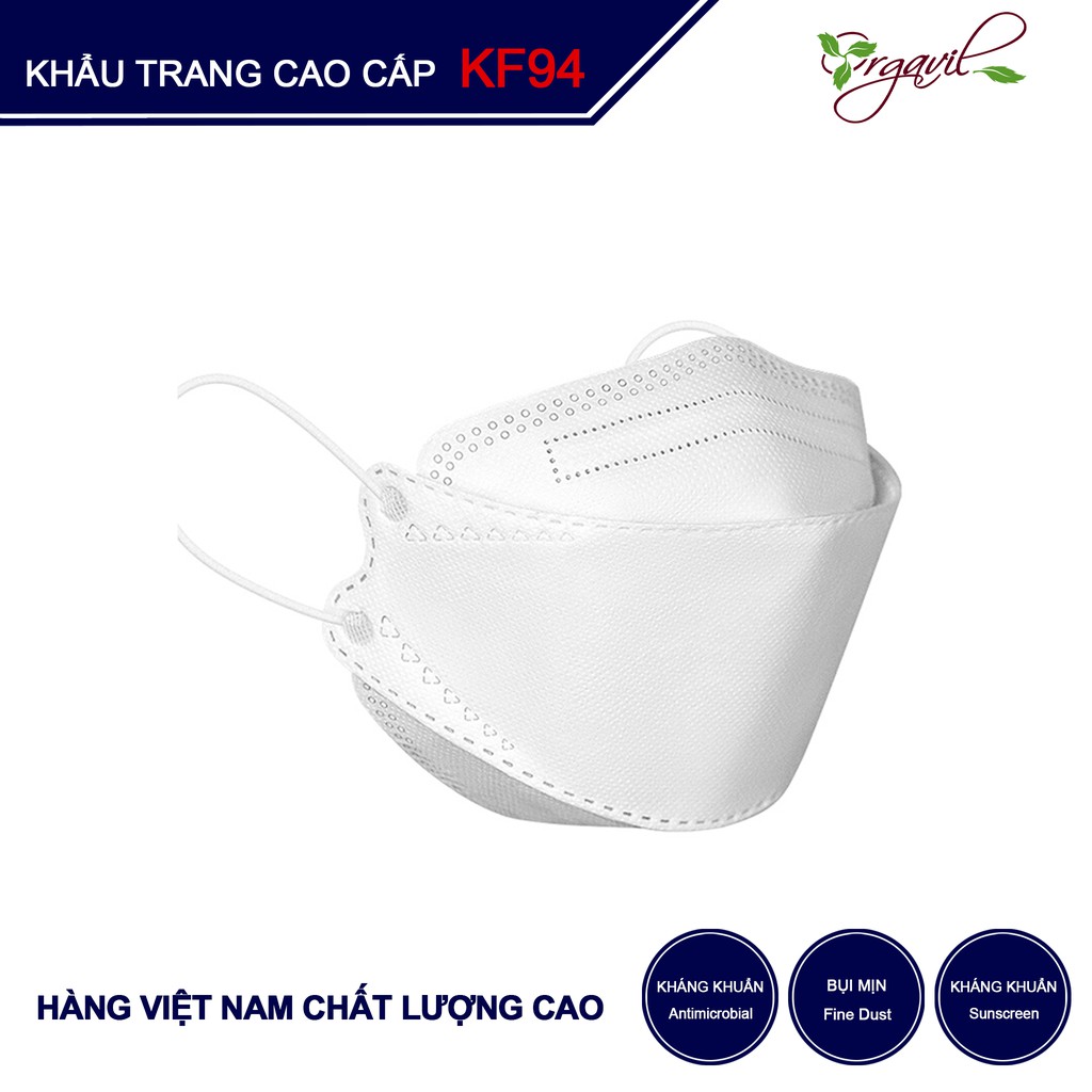 Set 10 Khẩu trang cao cấp KF94 4 lớp - Khẩu trang người lớn, khẩu trang y tế chính hãng, kháng khuẩn tốt- Orgavil