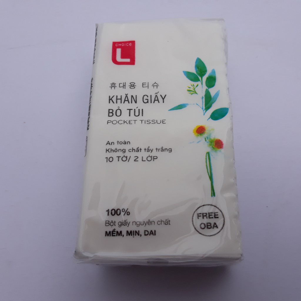 Khăn giấy bỏ túi Choice L 2 lớp  Lotte Hàn Quốc cao cấp bao bì đẹp nhỏ gọn
