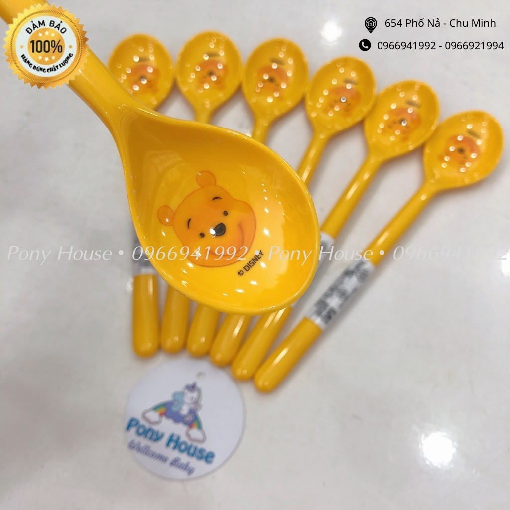 Thìa ăn dặm Thái Lan hình gấu Pooh Cán dài 18cm Hàng Có Tem Cho Bé Ăn Dặm, Cháo, Cơm