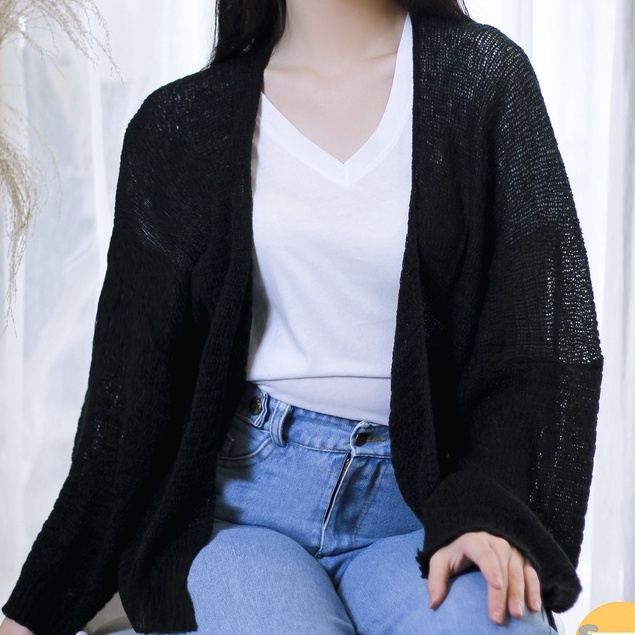 Áo Cadigan len mỏng phong cách Hàn Quốc siêu hot