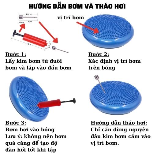 Đệm tập yoga massage thăng bằng 33 cm có gai tặng kèm bơm Dobetters