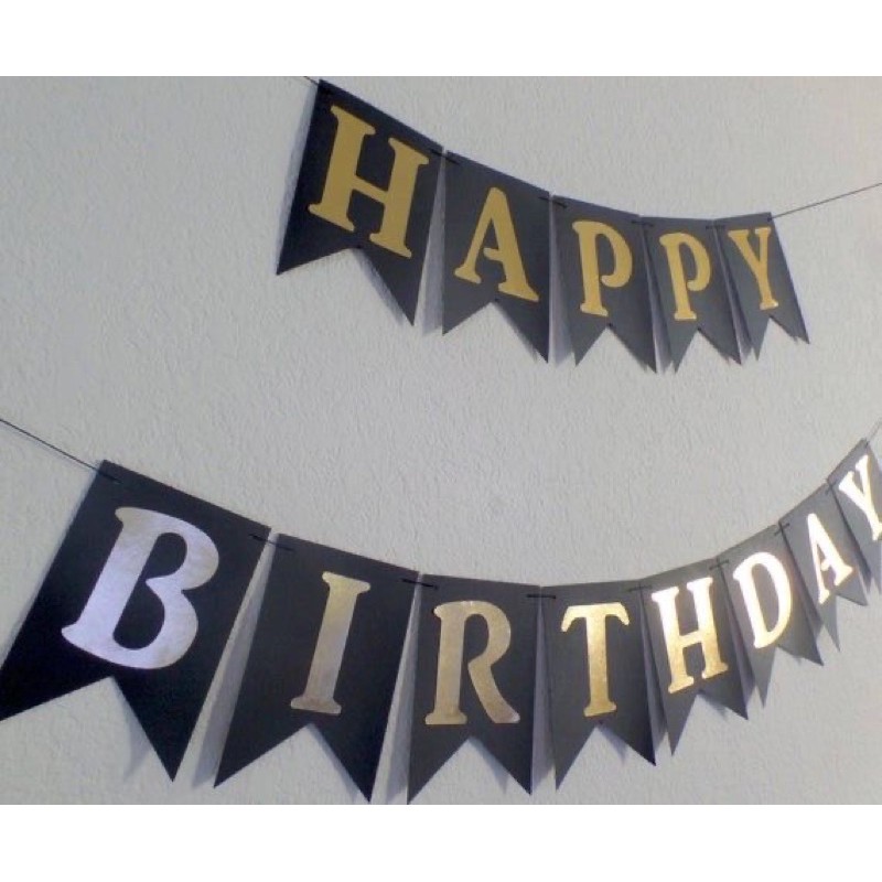 Bộ Trang Trí Tiệc Màu Đen Kèm Phụ Kiện Đầy Đủ