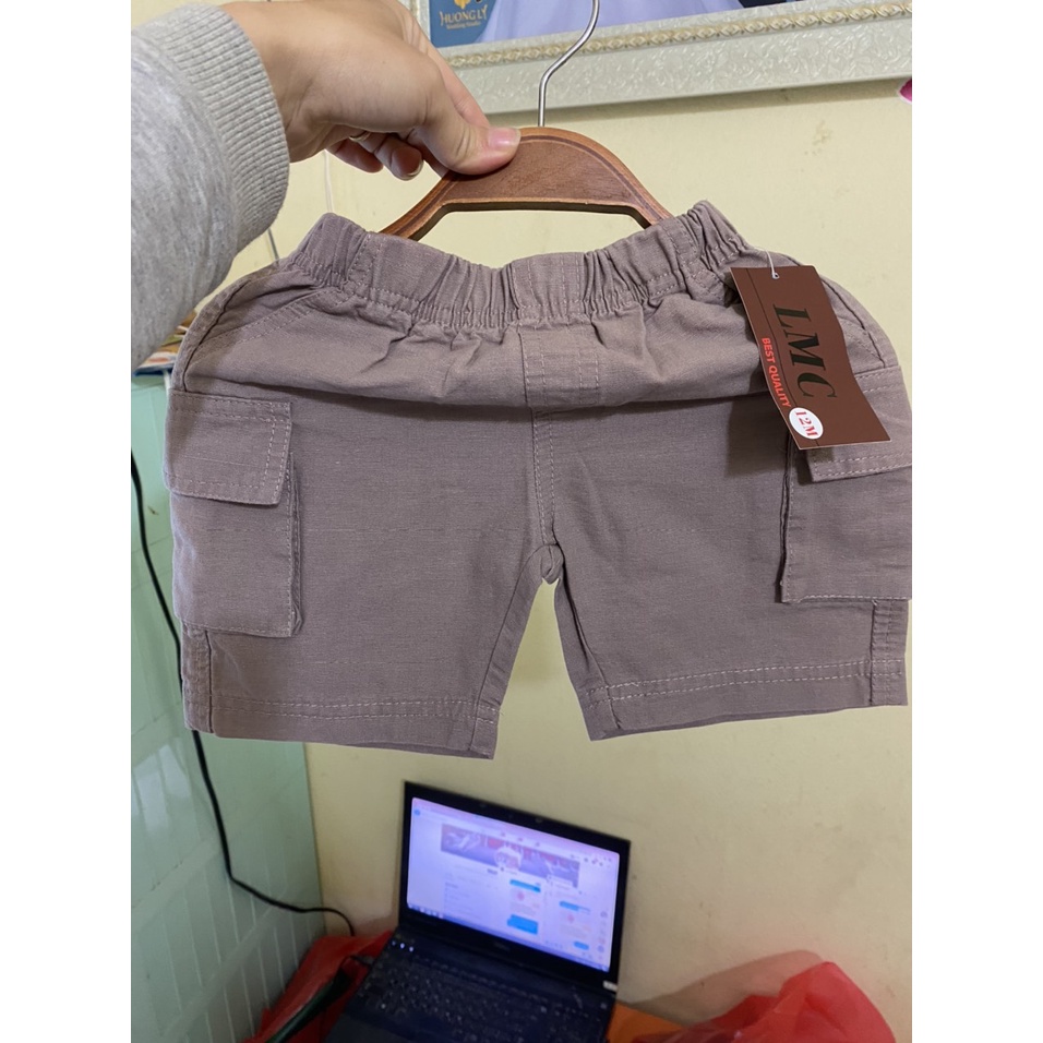 Quần đùi thô kaki mềm túi hộp/đùi khuy bấm cho bé trai