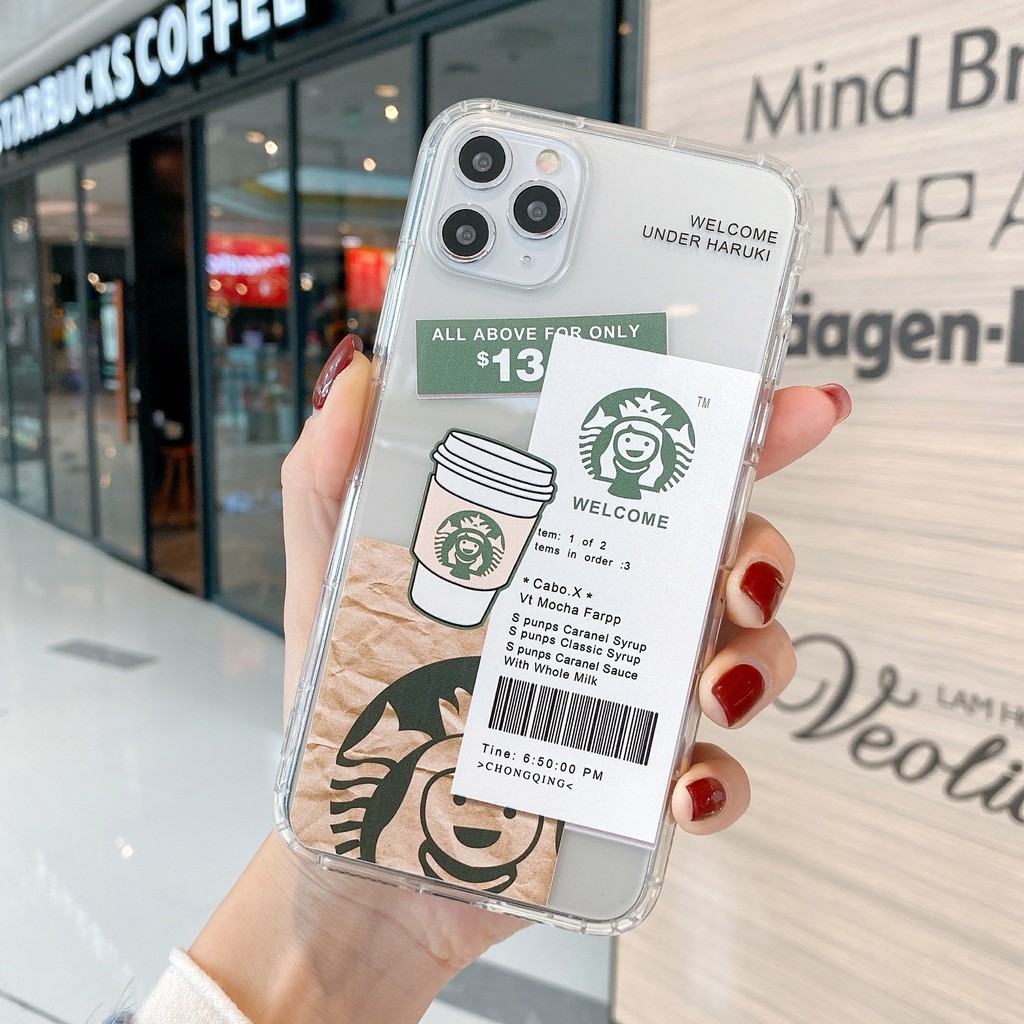 STARBUCKS Ốp Lưng Trong Suốt Hình Cô Gái Xinh Xắn Cho Iphone 11 Iphone 6 7p 8p X Xr 11 11pro Max 12pro Max