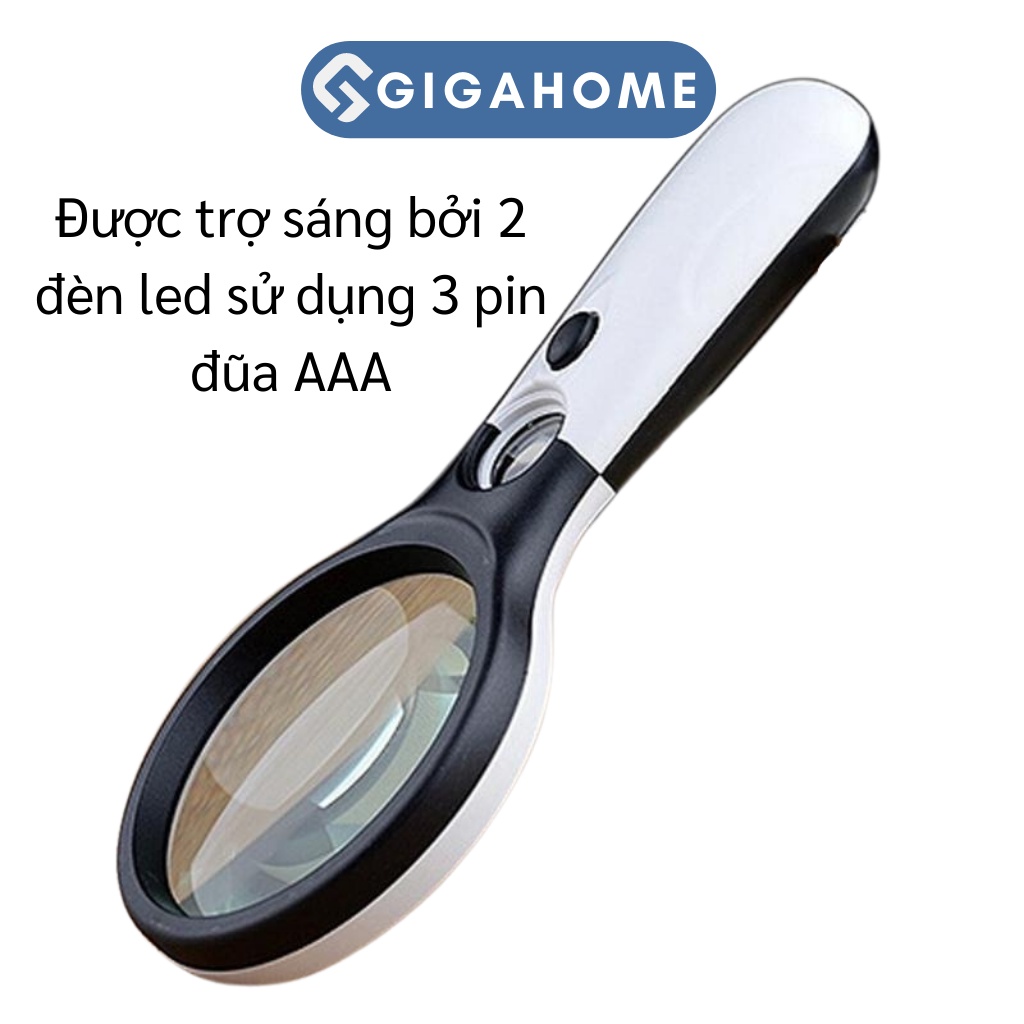 Kính Lúp Cầm Tay Có Đèn Led Siêu Sáng GIGAHOME Sizer to, Zoom Loại Tốt Nhất x10 Lần 8829