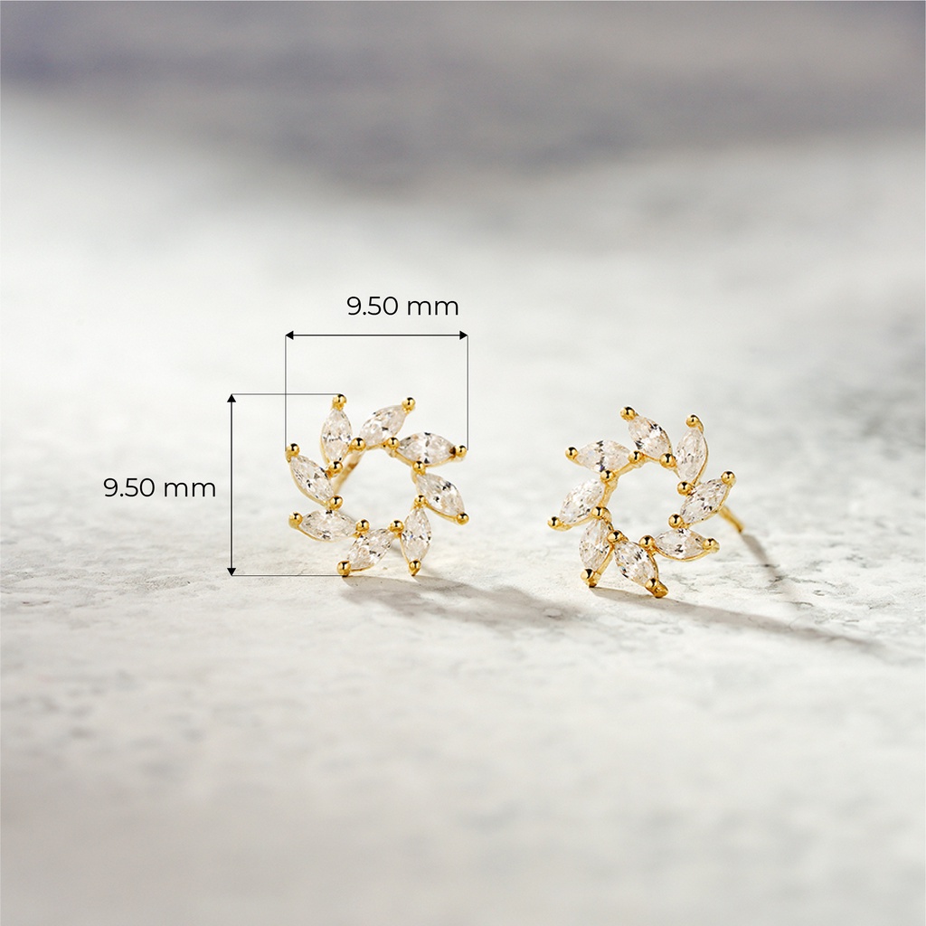 Bông Tai Nữ Vàng 14K BTAM97 Huy Thanh Jewelry