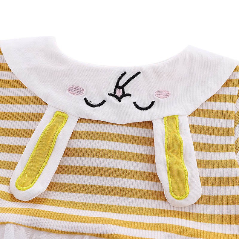 Đầm kẻ sọc ngắn tay đáng yêu cho bé gái