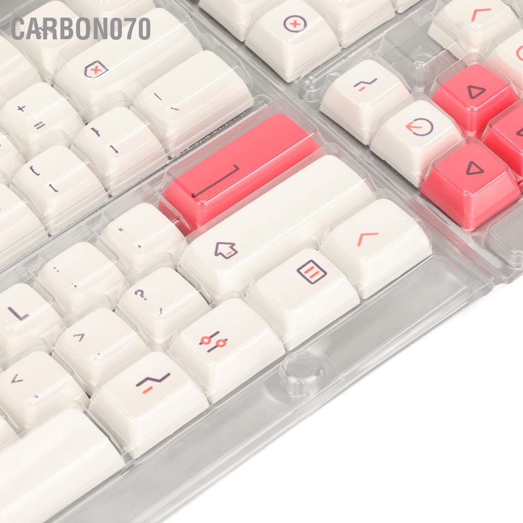 Carbon070 126 Phím Keycaps Màu hồng trắng Bàn phím PBT Nhiệt thăng hoa XDA Chiều cao DIY Tự làm cho cơ học Tiếng Anh