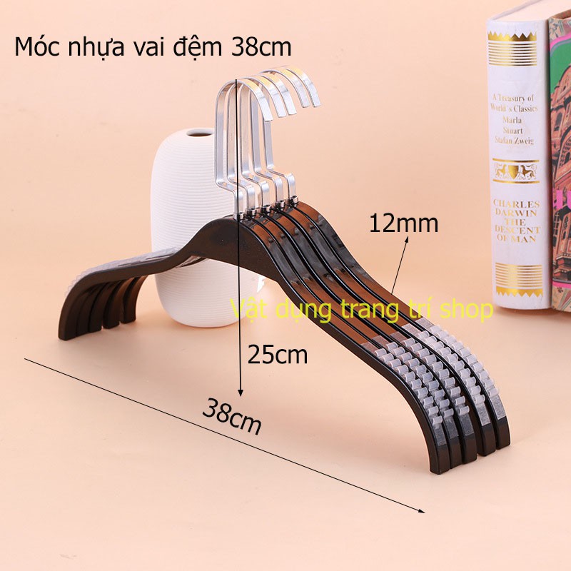 Móc nhựa vai đệm 38cm ( bộ 50 móc ) - ĐEN