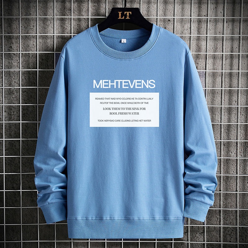 Youth Personality Printed Men's Crew Neck Sweatshirt