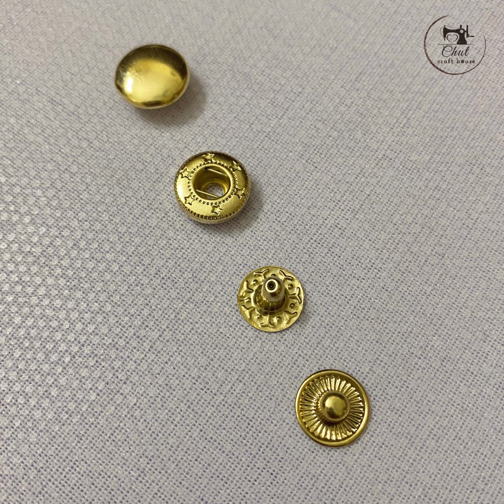 Cúc bấm bốn chi tiết dùng cho túi ví, sổ da, thủ công handmade