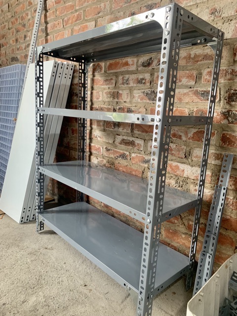 Kệ sắt v lỗ 4 tầng dài 100 rộng 30 cao 150