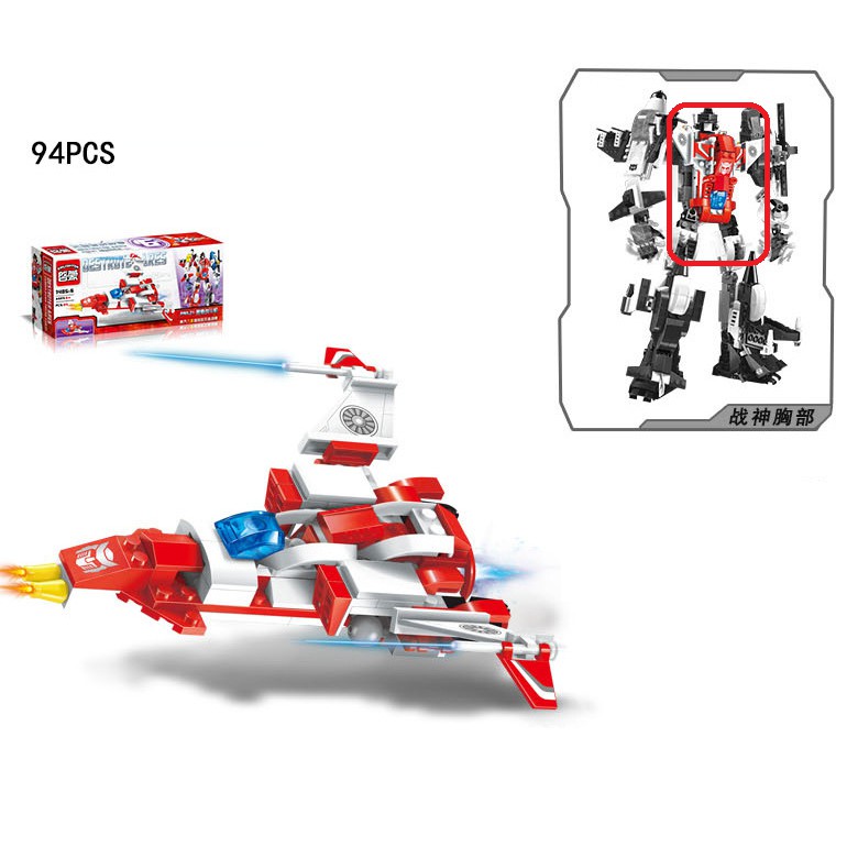 Bộ lắp ghép mô hình robot 6 trong 1 đồ chơi trẻ em bằng nhựa cao cấp