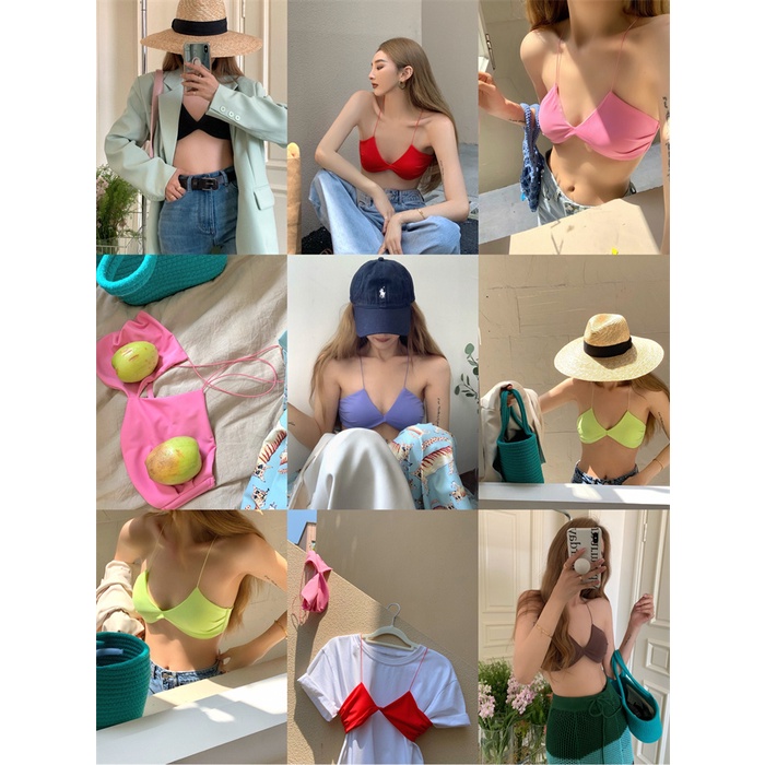 Áo Hai Dây Cổ Thấp Phong Cách Mỹ Quyến Rũ Cho Nữ