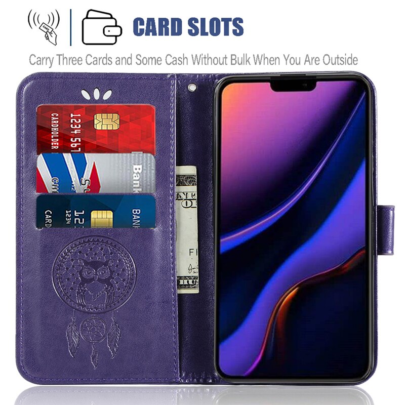 Ốp Bao Da Điện Thoại Nắp Lật Chống Sốc Hình Cú 3d Cho Oppo Find X3 Lite Neo R11 R9S Reno2 F Z Reno5 Pro Plus 5g F1S F3 F5 Ốp