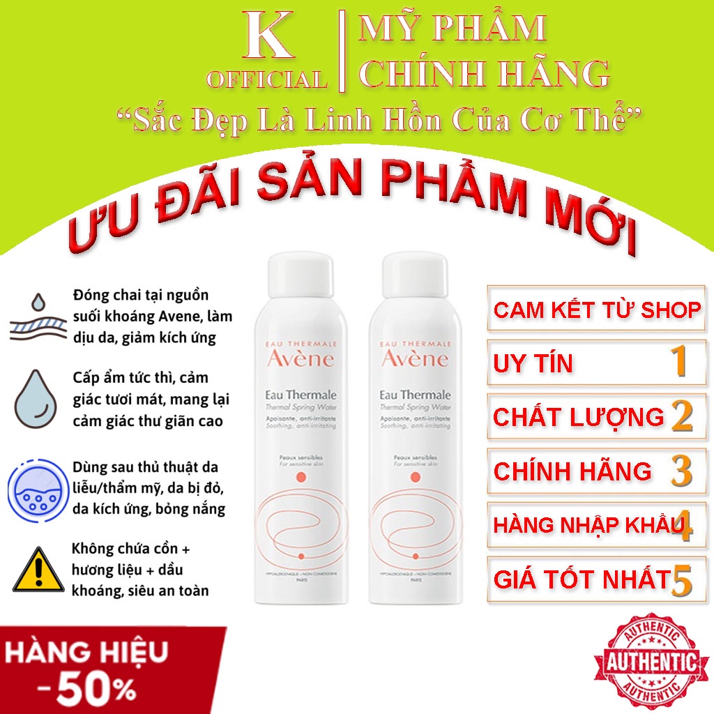 Xịt khoáng Avene size 50ml và 300ml