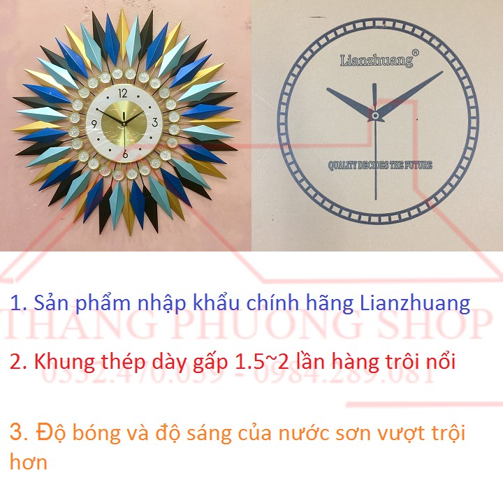 Đồng Hồ Trang Trí Mặt Trời Tỏa Nắng TP-058 (Hàng Loại 1)