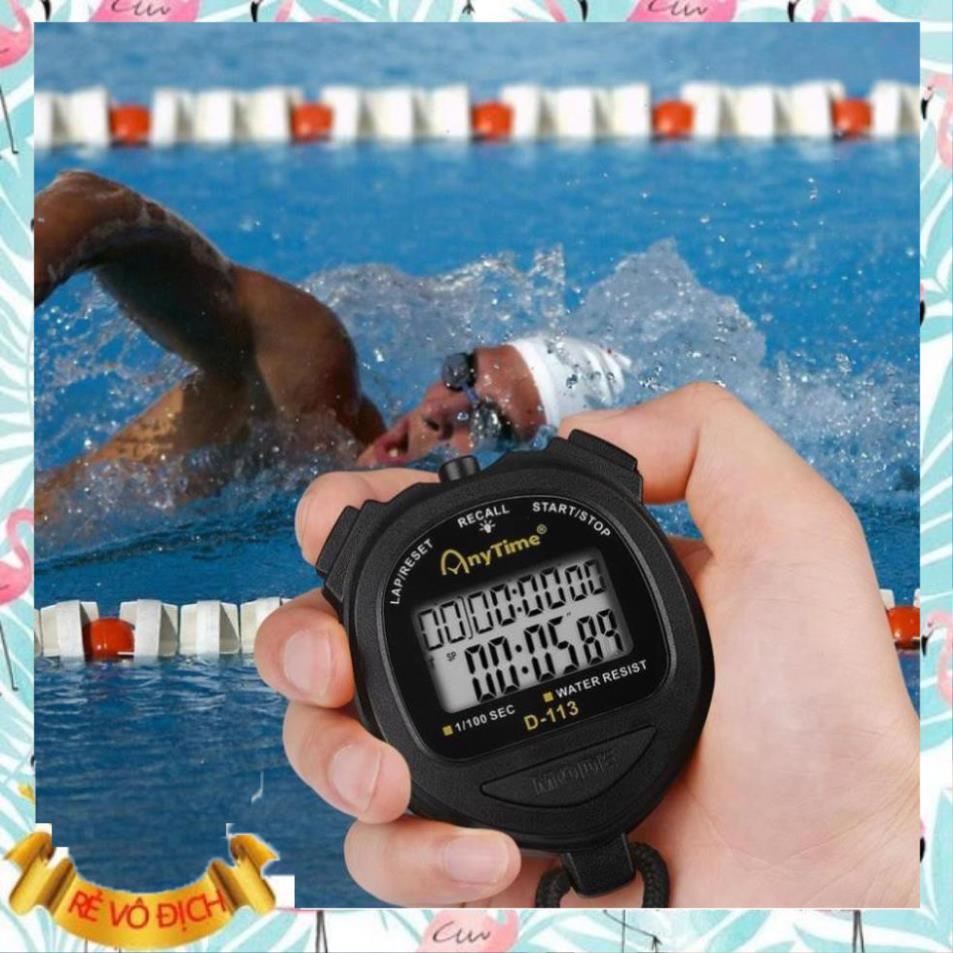 Đồng hồ bấm giờ thể thao AnyTime D-113 có đếm ngược,8 bộ lưu , có đèn ...