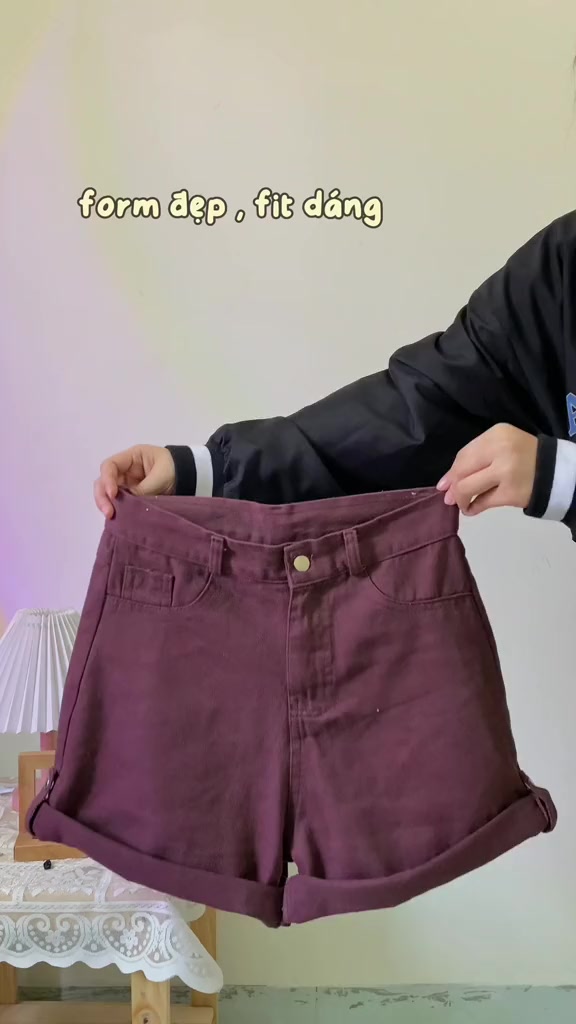 Quần short nữ KABICO quần short kaki jeans nữ lưng cao ống rộng ôm eo xắn gấu phong cách C40 | BigBuy360 - bigbuy360.vn