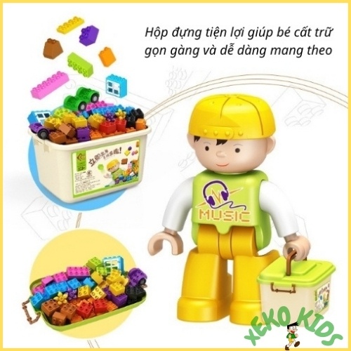 Bộ đồ chơi Lego cỡ lớn xếp, ghép hình cho bé trai, gái 2 3 4 5 6 7 tuổi. Đồ chơi lắp ráp, lắp ghép thông minh cho trẻ em