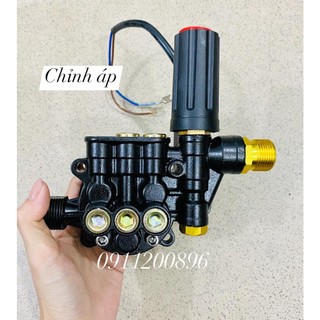 Đầu bơm chỉnh áp cho máy rửa xe mini gia đình - bộ có chỉnh áp kèm rơle - đầu bơm áp lực