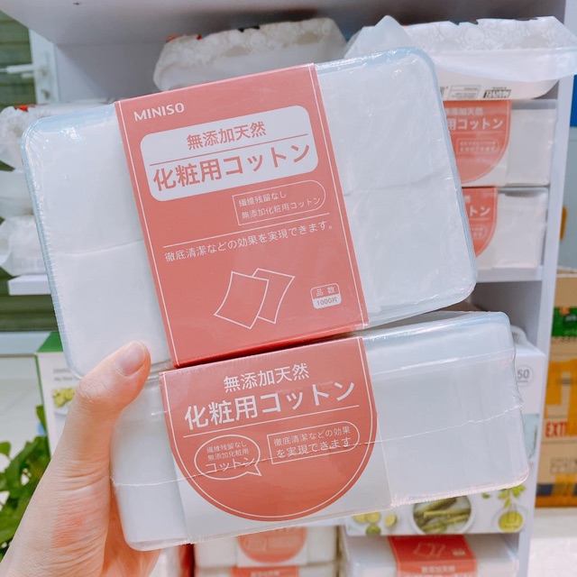 Bông tẩy Trang Thấm nước hoa hồng MiNiSo 1000m