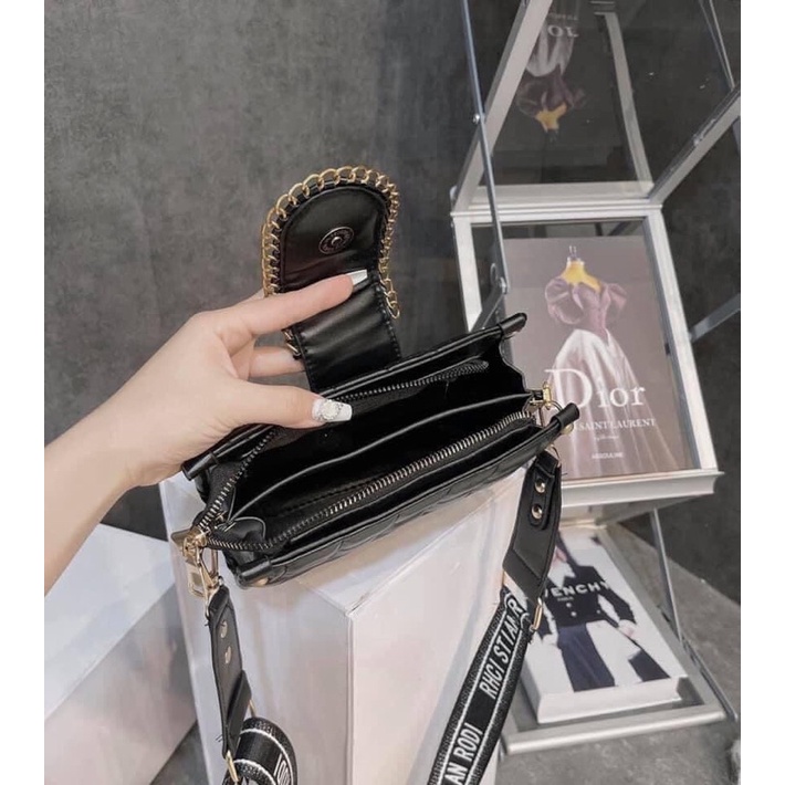 Túi đeo chéo chữ thêu khoá 2 ngăn siêu đẹp TX673