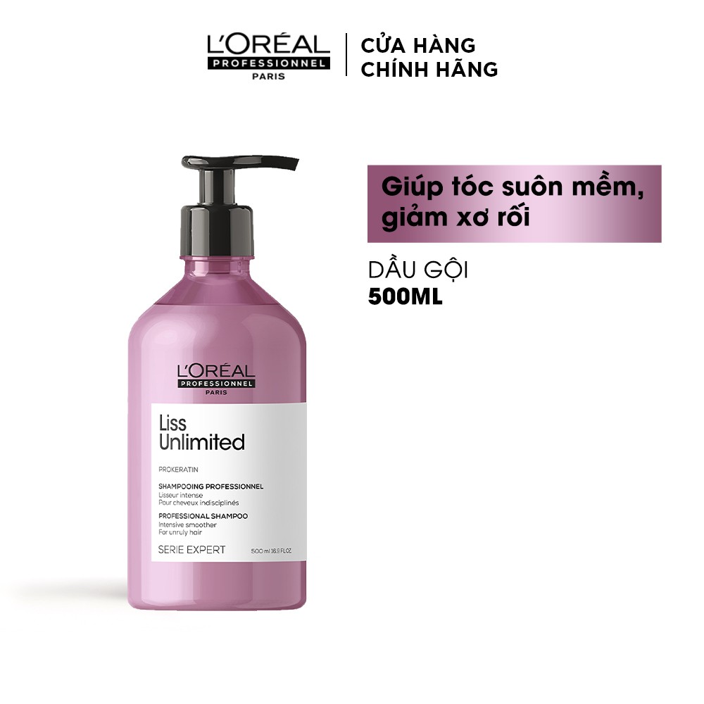 [Mã COSPPD03 giảm 10% đơn 600k] Dầu gội giúp tóc suôn mềm và giảm xơ rối Serie Expert Liss Unlimited 500ml