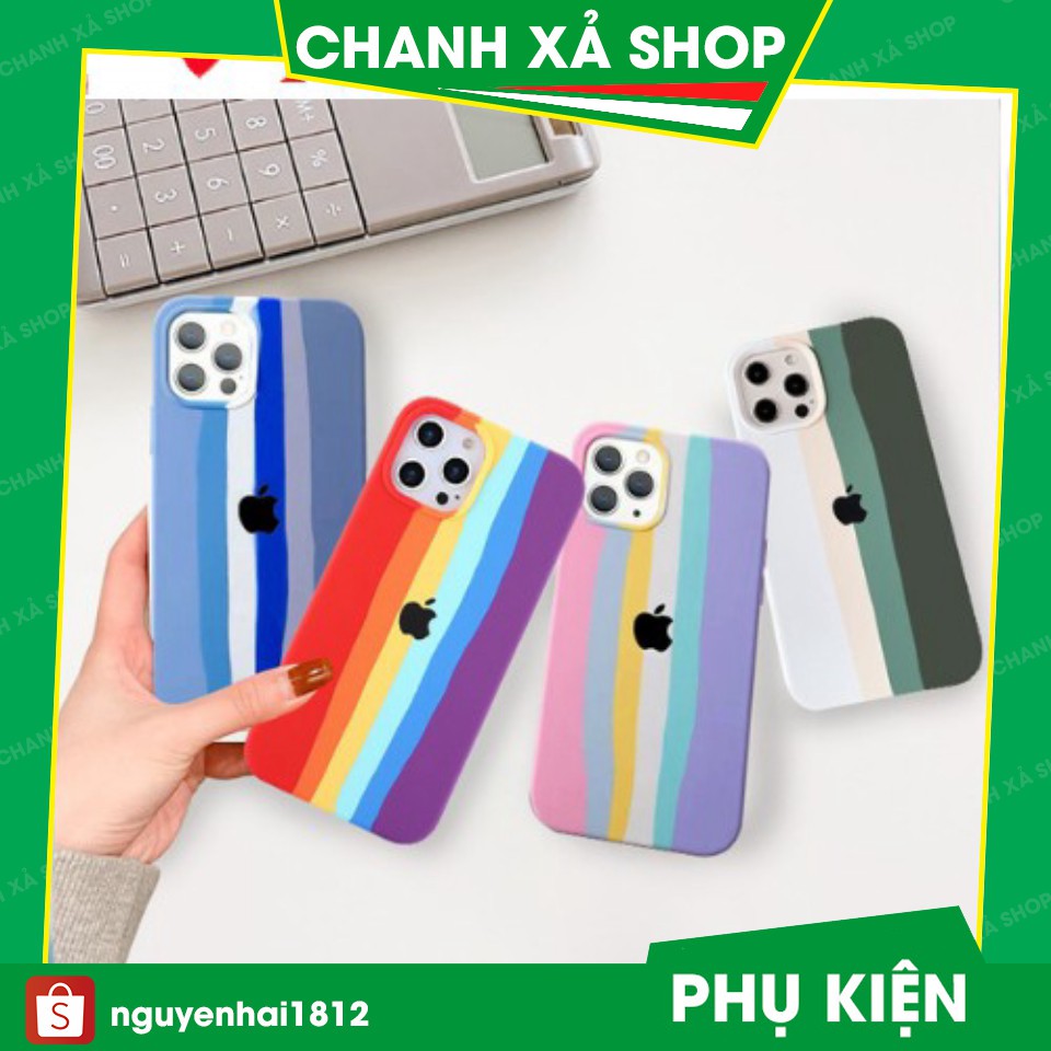 Ốp Lưng Iphone Chống bẩn Full Viền Táo Cầu Vồng 6/6s/6plus/6splus/7/7plus/8/8plus/plus/X/Xr/Xsmax/11/12/pro/promax