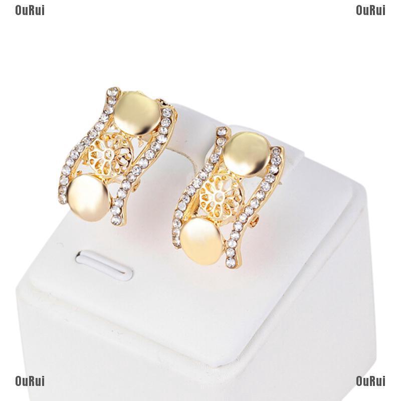 Bộ Khuyên Tai Và Bông Tai Đính Đá Phong Cách vintage Thời Trang Cho Nữ