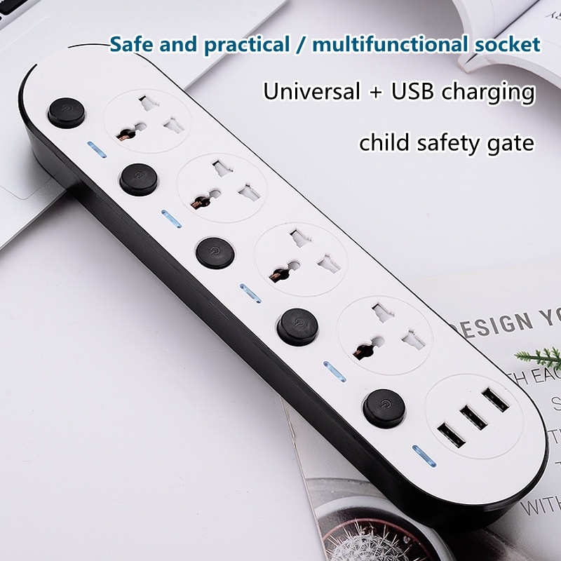 Ổ cắm điện đa năng mở rộng mới 2M 3M 5M với cổng sạc nhanh USB cho gia đình / văn phòng