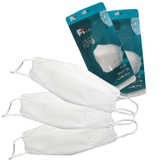 Combo 2 gói khẩu trang 4D PT mask chính hãng màu trắng kháng khuẩn (10 cái/gói)