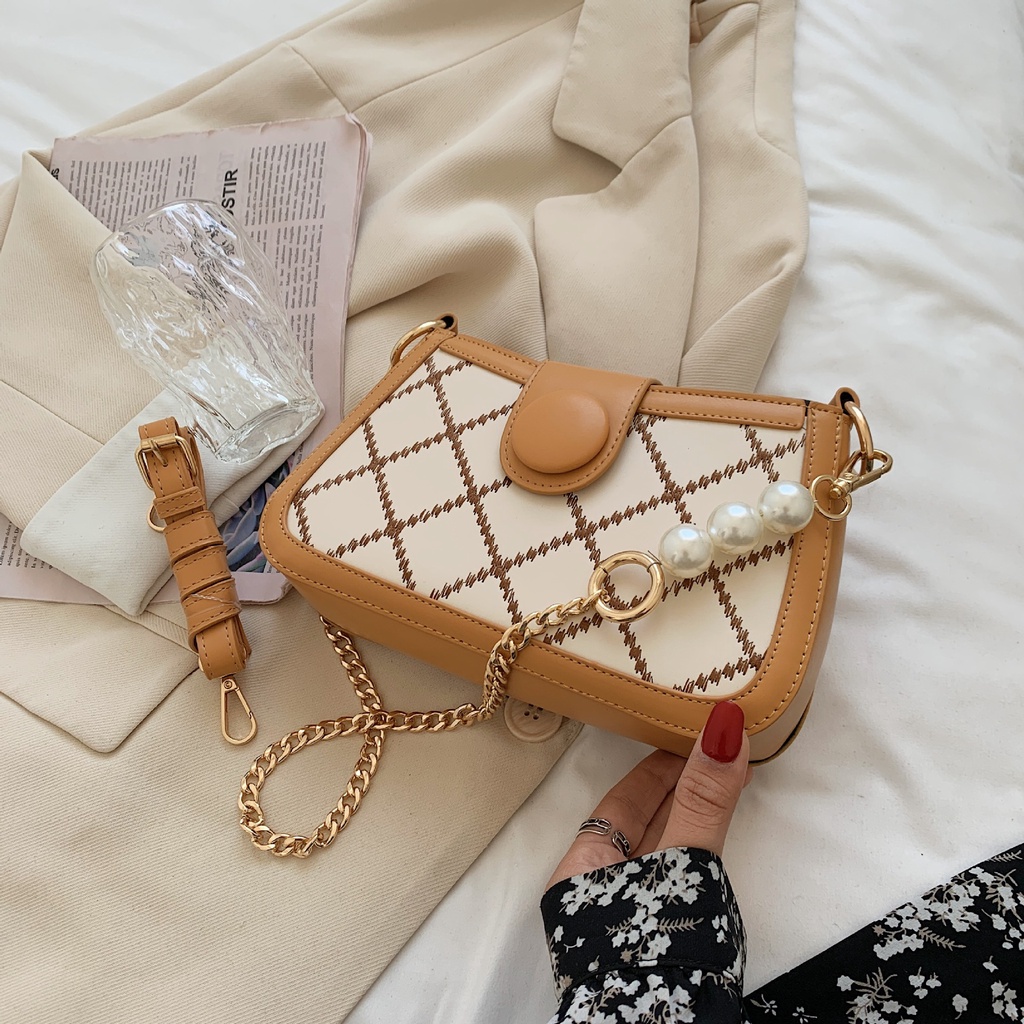 Túi xách đeo chéo nữ đẹp đi chơi 2 dây da thêu trần trám HY257