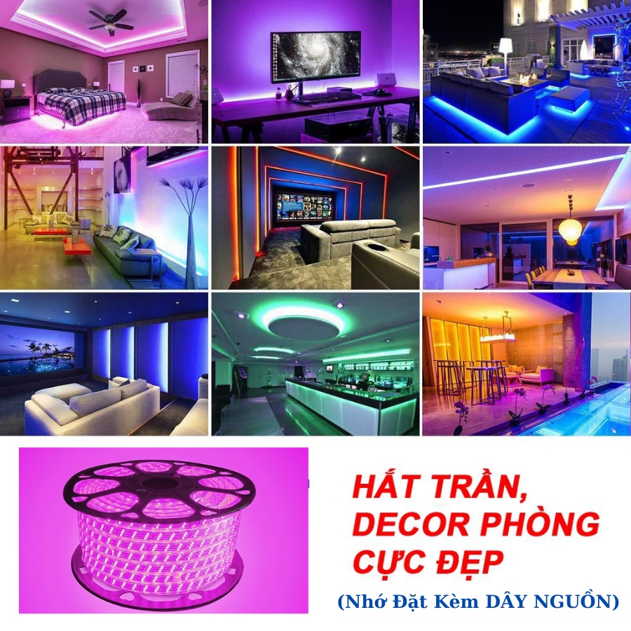 Đèn Led Dây Đôi Hai Hàng Trang Trí Cuốn Cây , Đèn Led 5385 Hắt Trần, Decor Phòng Ngủ, trang trí sân vườn, kệ tủ