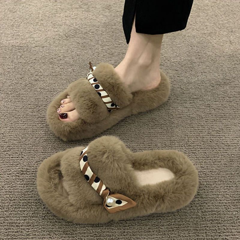 Dép Bông Cotton Đế Dày Thoải Mái Thời Trang Thu Đông Mới Cho Nữ