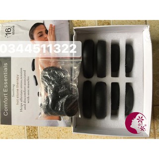 Bộ đá nóng 16 viên massage spa thư giãn đả thông kinh mạch, giảm đau nhức cơ thể HA064