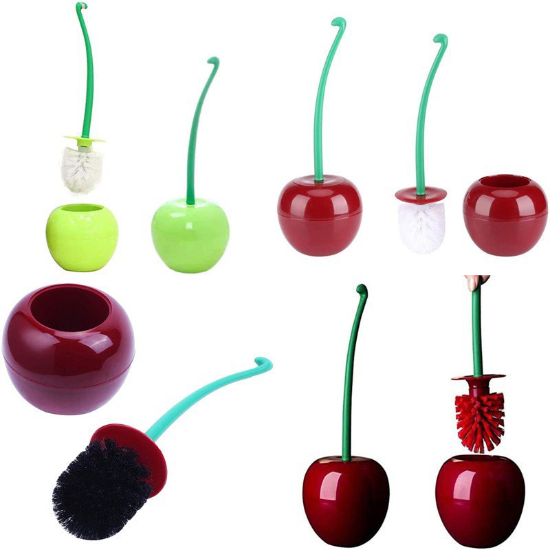 Bộ cọ vệ sinh toilet có tay cầm hình quả anh đào độc đáo