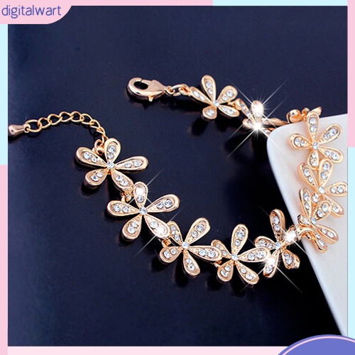 Vòng tay hoa tuyết đính đá pha lê nhân tạo sang trọng cá tính dành cho nữ