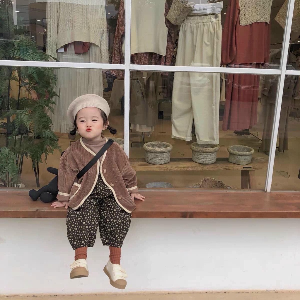 Áo khoác nhung cho bé trai bé gái theo phong cách Hàn - Hàng thiết kế