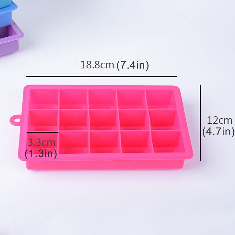 Khay làm đá bi vuông bằng silicon tiện lợi