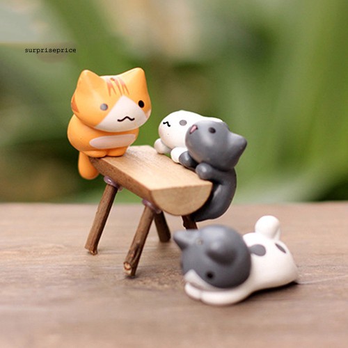 Bộ 6 mô hình mèo mini trang trí sân vườn