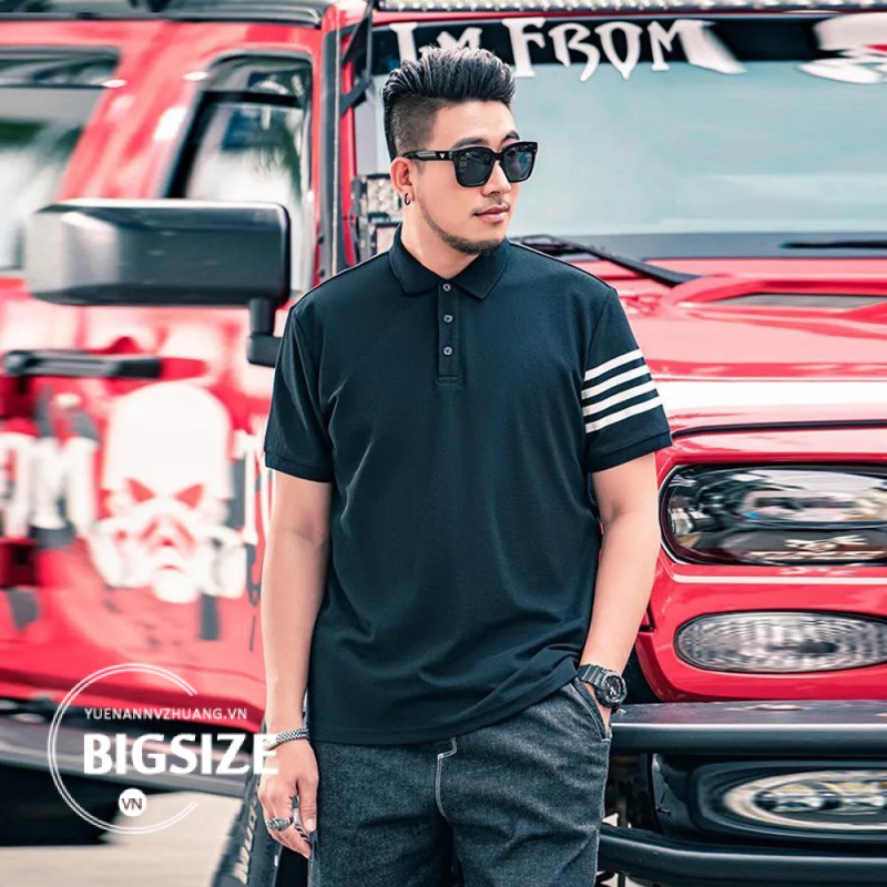 Áo sơ mi polo Nam Bigsize Áo phông Nam có cổ trơn tay ngắn form rộng mùa hè Thời Trang kiểu trẻ trung Hàn Quốc đẹp cao cấp，cho người mập béo