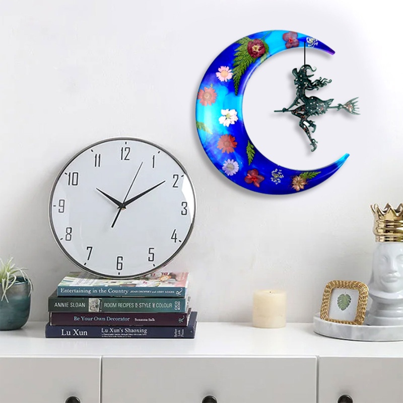 Khuôn Silicone Làm Mặt Dây Chuyền Hình Phù Thủy / Mặt Trăng Treo Tường Trang Trí