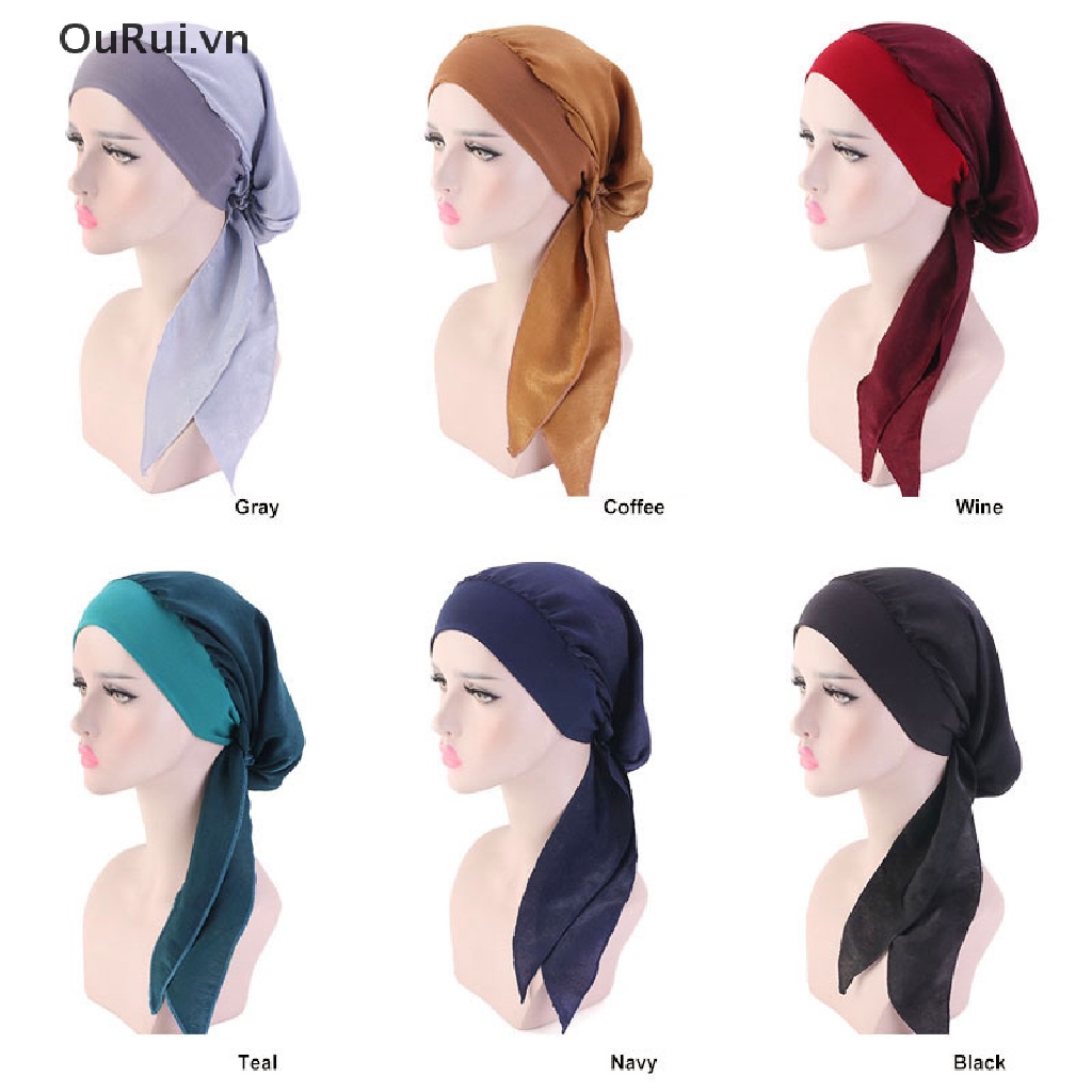Khăn choàng đầu dạng mũ turban không buộc sẵn dành cho phụ nữ rụng tóc ung thư mới