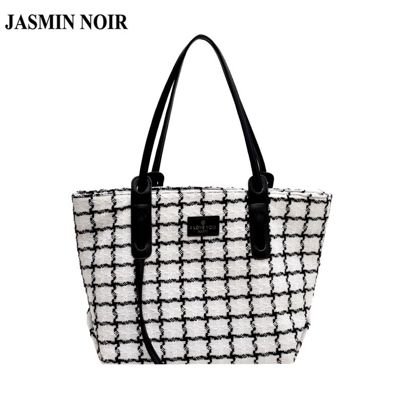 Túi Đeo JASMIN NOIR vai họa tiết sọc caro tùy chọn màu sắc thiết kế thời trang cho nữ
