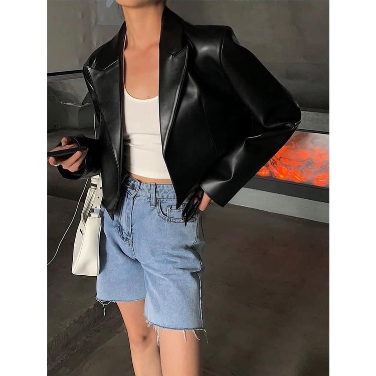 Áo Vest Da Croptop Eclipse Clothing Chất Da PU Cao Cấp